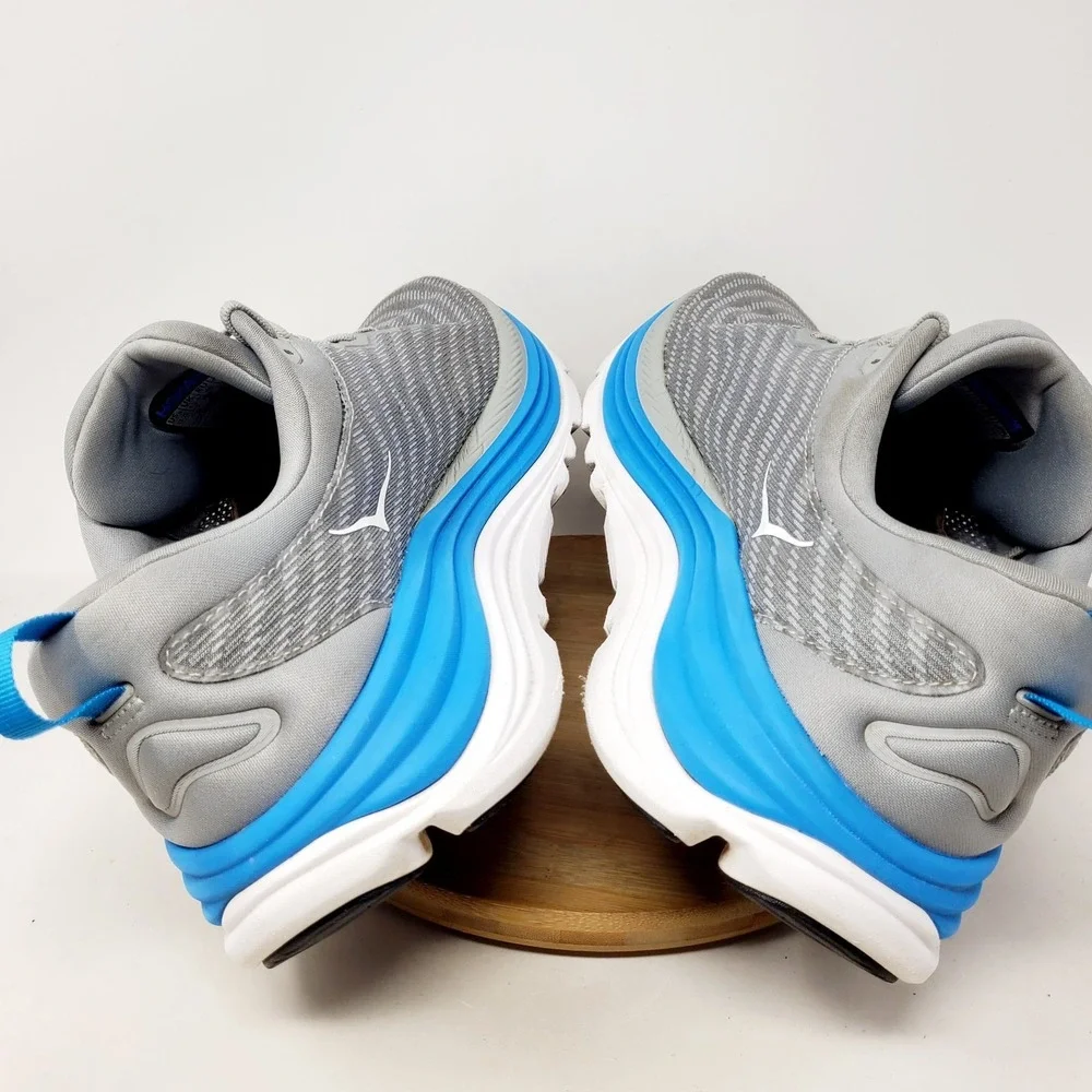 Hoka One One Gaviota 5 Shoes Mens 13 2E WIDE Grey Blue Walking Running Sneaker